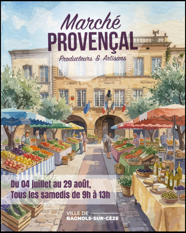 Marché provençal à Bagnols sur ceze